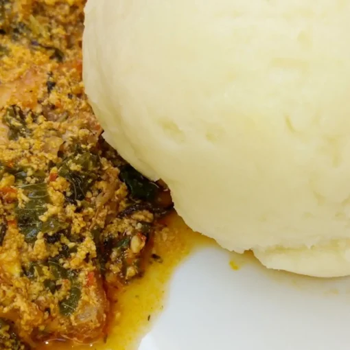 pounded yam with melon soup